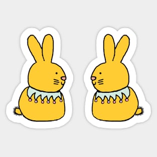 Yellow Bunny Rabbit Duo Sticker